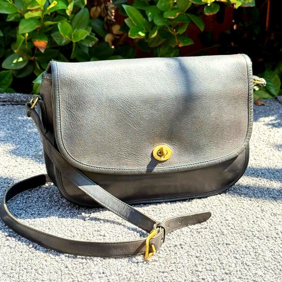 Vintage 90’s Coach City Bag 9790 Black Leather - Made In USA **READ** - Picture 1 of 12